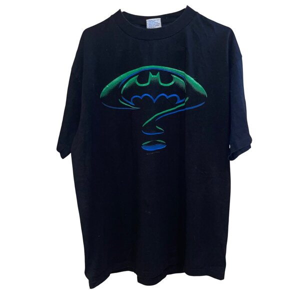 All Sport Vintage Mens Tee Shirt Size XL Black 1995 Batman Forever Two Sided - Picture 9 of 11